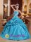 Cave Creek Arizona Appliques Pick-ups Aqua Blue Strapless Quinceanera Dress For Cheap