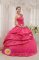 Hot Pink Cheap summer Quinceanera Dress One Shoulder Neckline Beading Pick-ups In Georgetown Massachusetts/MA