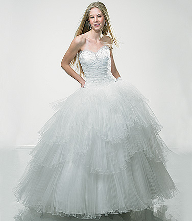 Popular ball gown strapless floor-length white Quinceanera gown 171 - Click Image to Close