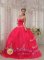 Ozark Alabama/AL Coral Red Sweetheart Appliques Cheap Quinceanera Dresses Designer