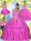 Clearance Beading and Ruffles Fuchsia Quinceanera Dresses