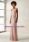 High End Scoop Sleeveless Floor Length Ruching Criss Cross Court Dresses for Sweet 16 with Baby Pink