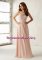 Halter Top Peach Criss Cross Court Dresses for Sweet 16 Lace and Appliques Sleeveless Floor Length