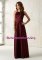 Burgundy Zipper Halter Top Ruching Quinceanera Court of Honor Dress Elastic Woven Satin Sleeveless