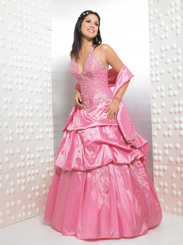 Charming ball gown V-neck Floor-length light pink Quinceanera Gown Q115 - Click Image to Close