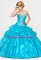 Pick Ups Sweetheart Sleeveless Lace Up Sweet 16 Quinceanera Dress Blue Chiffon