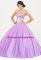 Sophisticated Lavender Tulle Lace Up 15th Birthday Dress Sleeveless Floor Length Appliques