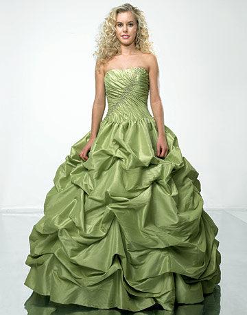 Affordable ball gown strapless floor-length dark green quinceanera gown Q15 - Click Image to Close