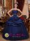 Cheap Spring Strapless Quinceanera Dres Navy Blue Ruffles Overlay In Cerritos California