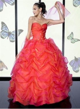 New Style Sweetheart Beading Ball Organza Quinceanera Dresses MLQ05X8 - Click Image to Close