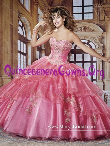 Perfect Sweetheart Quinceanera Gown with Appliques - Click Image to Close