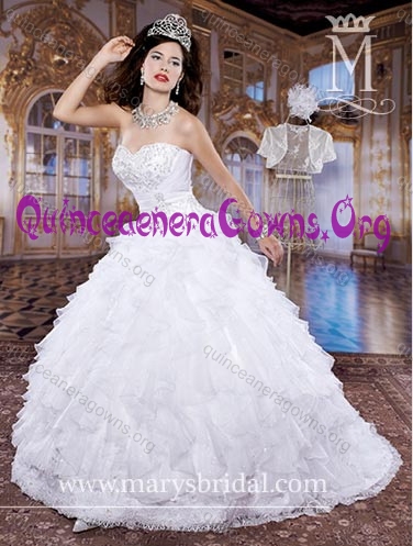 Modern Sweetheart Beading White Quinceanera Dress with Brush Train - Click Image to Close