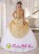 Cheap Spring Aubrey Texas/TX Spaghetti Straps Quinceanera Dress Champagne and White Sequins