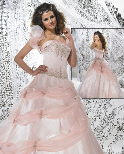 Luxurious ball gown short sleeves Floor-length champagne Quinceanera Gown D71709 - Click Image to Close