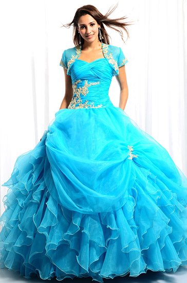 Exclusive ball gown strapless beading with short sleeves jacket quinceanera gown s73113 - Click Image to Close