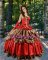 Simple Strapless Long Leopard Quinceanera Dress