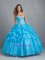 Simple Blue Sweetheart Sweet 16 Dress with Appliques For