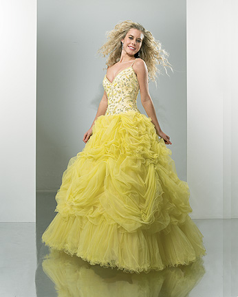 Perfect ball gown strap floor-length light yellow Quinceanera gown 175 - Click Image to Close