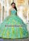 Sumptuous Floor Length Lace Up 15 Quinceanera Dress Multi-color for Military Ball and Sweet 16 and Quinceanera with Beading