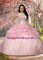 Excellent Baby Pink Sweetheart Lace Up Beading and Ruffles Quince Ball Gowns Sleeveless