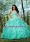 Fine Sweetheart Sleeveless Lace Up Quinceanera Gown Apple Green Organza