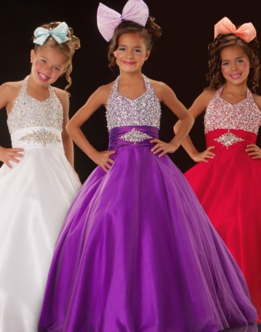 Brand new Ball gown Halter top neck Floor-length Flower Girl Dresses Style 81527S - Click Image to Close