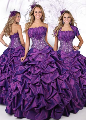 Beautiful Ball gown Strapless Floor-length Quinceanera Dresses Style 80094 - Click Image to Close