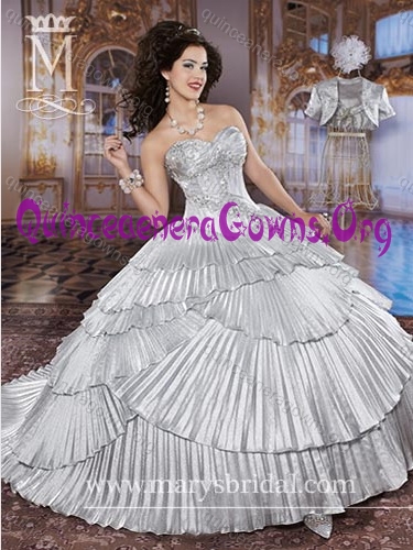 Affordable Grey Sweetheart Beading Taffeta Quinceanera Dress with Brush Train - Click Image to Close