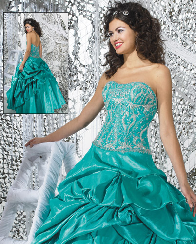 Perfect ball gown strapless Floor-length lime green Quinceanera Gown D71705 - Click Image to Close