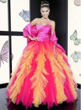 Beautiful Beading Sweetheart Ball Gown & Scarfed LayersTaffeta Quinceanera Dresses MLQ05X14