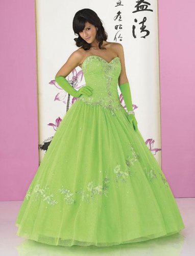 Fashionable ball gown sweetheart neck Floor-length light green Quinceanera dress L92101 - Click Image to Close