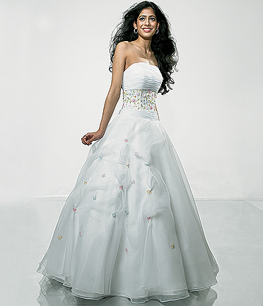 Popular ball gown strapless floor-length white Quinceanera gown 173 - Click Image to Close