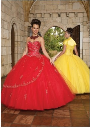 Beautiful ball gown sweetheart-neck floor-length quinceanera dresses 87045