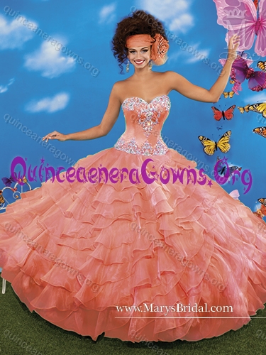 Gorgeous Beading and Ruffled Layers Sweetheart Quinceanera Dresses for - Click Image to Close