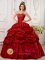 Islamorada Florida/FL Wine Red Quinceanera Ruffles Sweetheart Appliques Long