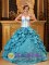 Jacksonville Florida/FL Sweetheart Ruffles Teal Cheap Quinceanera Dress Embroidery Taffeta