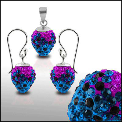 beautiful design swarovski crystal ball earrings EARR6010-4 - Click Image to Close