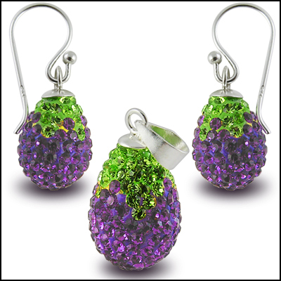 Gorgeous design swarovski crystal ball earrings EARR101-9 - Click Image to Close