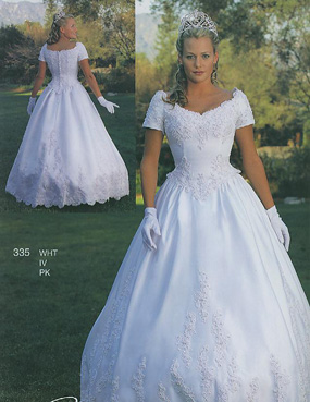 Exclusive A-line cap-sleeves floor-length Ivory Quinceanera Dama Dress L929046