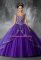 Smart Cap Sleeves Lace Up Floor Length Beading Quince Ball Gowns