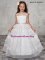 White Sleeveless Floor Length Ruffled Layers Zipper Toddler Flower Girl Dress