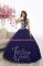 Superior Royal Blue Tulle Lace Up Scoop Sleeveless Floor Length Quinceanera Gown Beading