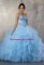 Charming Light Blue Sweetheart Neckline Beading and Ruffles Quinceanera Dress Sleeveless Lace Up