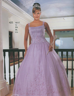 Generous A-line square neck floor-length Lilac Quinceanera Gown L929087