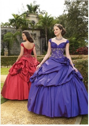 Unique ball gown off the shoulder neck floor-length quinceanera dresses 87051